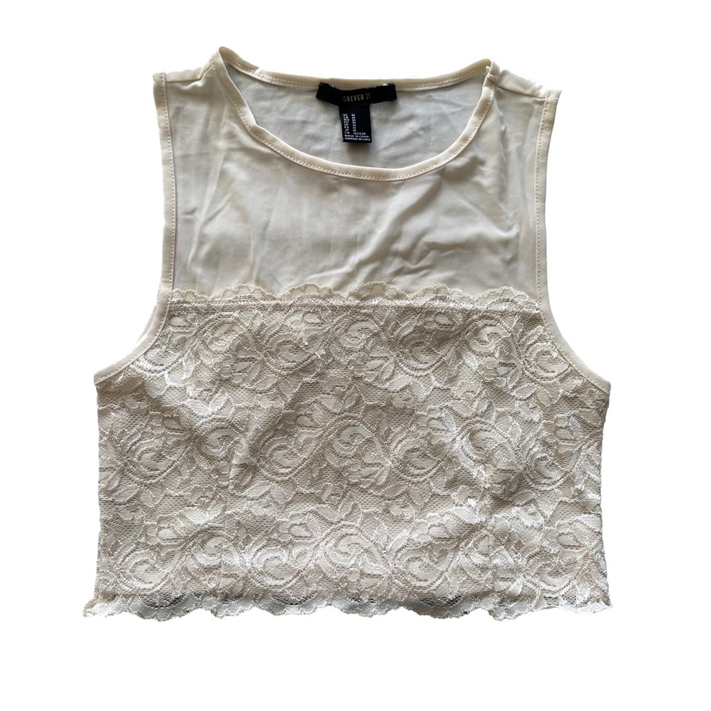 Elegant White Lace Crop Top